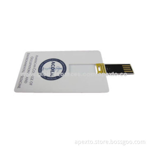 Logo Printed Card-shaped USB Flash Drive, Compatible with USB2.0 Interface